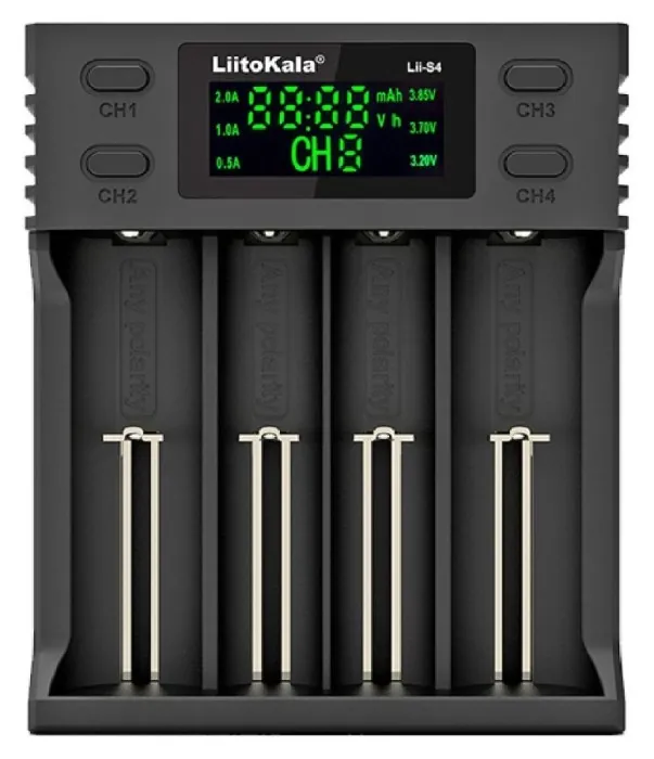 Зарядное устройство для Liitokala Lii-S4, 4 канала, Ni-Mh/Li-ion/LiFePo4, USB, LCD, Box
