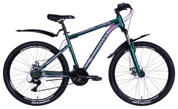 Велосипед уцінений ST 26" Discovery TREK DD FR рама-18" зелений (матовий) 2024, укр