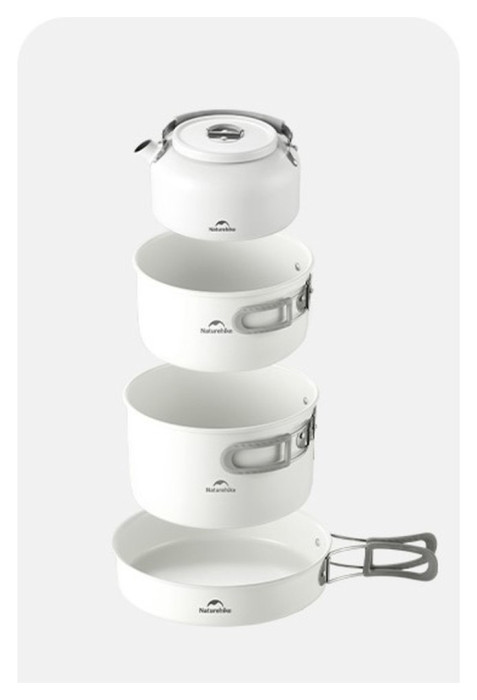 Чайник з керамічним антипригарним покриттям Naturehike CNK2450CF013 0,8 л, алюміній, білий