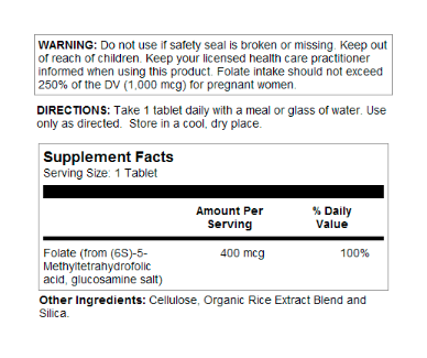 Methyl Folate 400mcg - 90 tabs