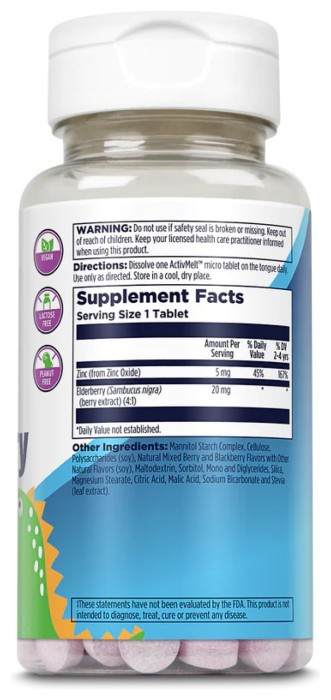 Zinc Elderberry 5mg - 90 tabs Berry
