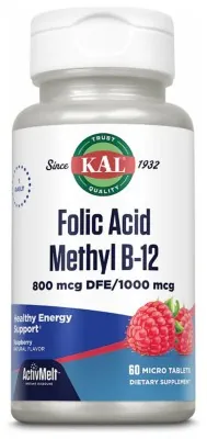 Folic Acid Methyl B-12 800mcg - 60 tabs Raspberry (До 01.27)