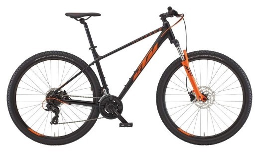Велосипед KTM CHICAGO 272 27.5" рама M/43, черный матовый (Оранжевый), 2022 — 
