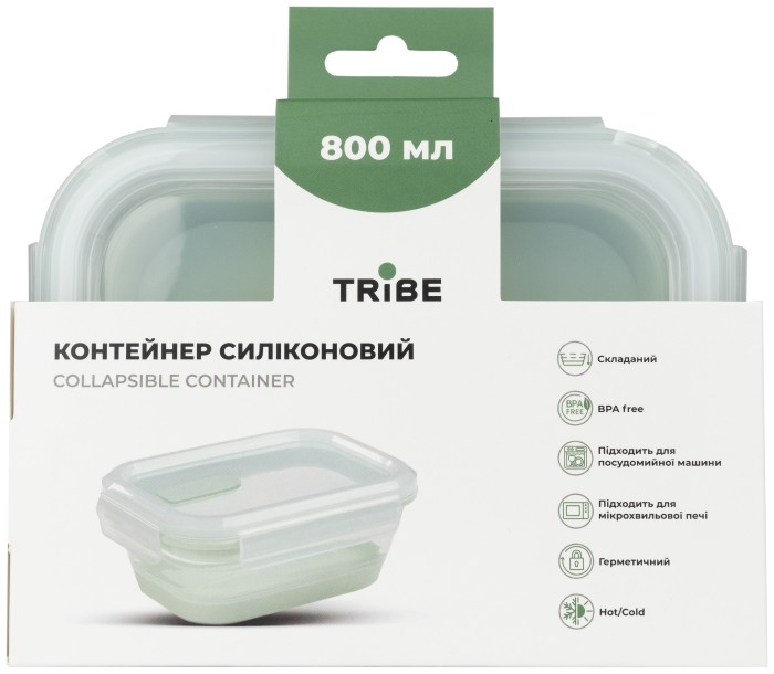 Контейнер Tribe Collapsible Container 800 мл силіконовий T-FF-0028, mint