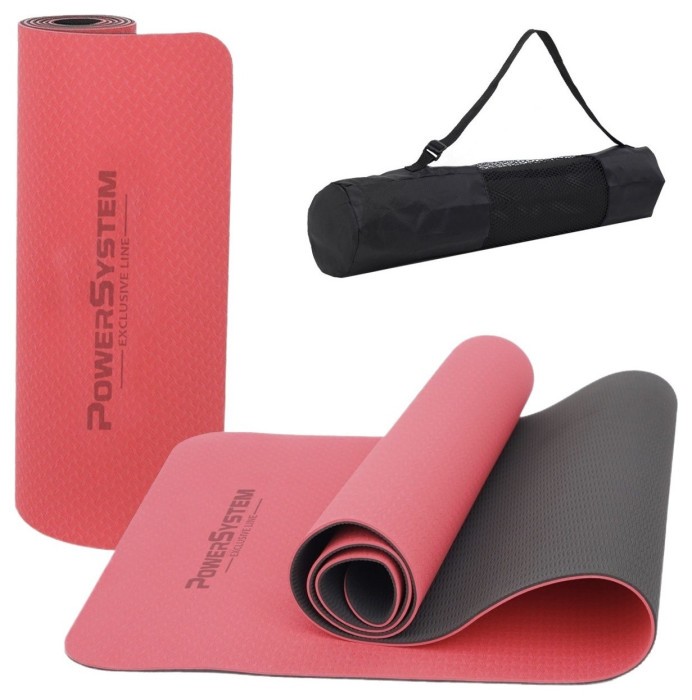 Коврик для йоги та фітнесу Power System PS-4060 TPE Yoga Mat Premium Red (183х61х0.6)