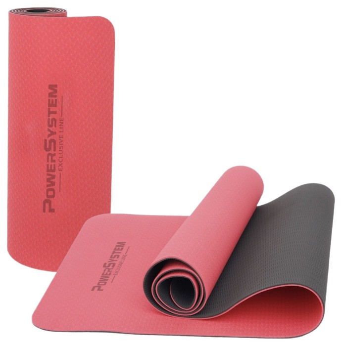 Коврик для йоги та фітнесу Power System PS-4060 TPE Yoga Mat Premium Red (183х61х0.6)