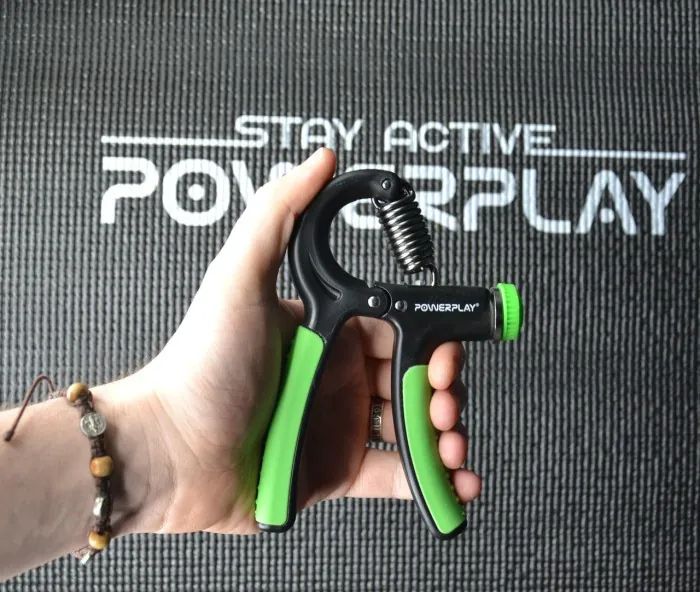 Эспандер кистевой PowerPlay PP-4323 с регулируемой нагрузкой 10-40 кг. Strength Grip Черно-зеленый