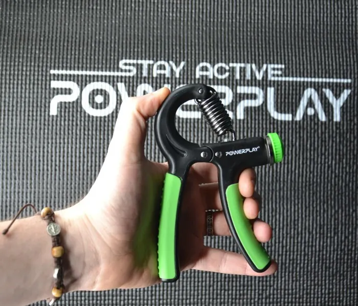Эспандер кистевой PowerPlay PP-4323 с регулируемой нагрузкой 10-40 кг. Strength Grip Черно-зеленый