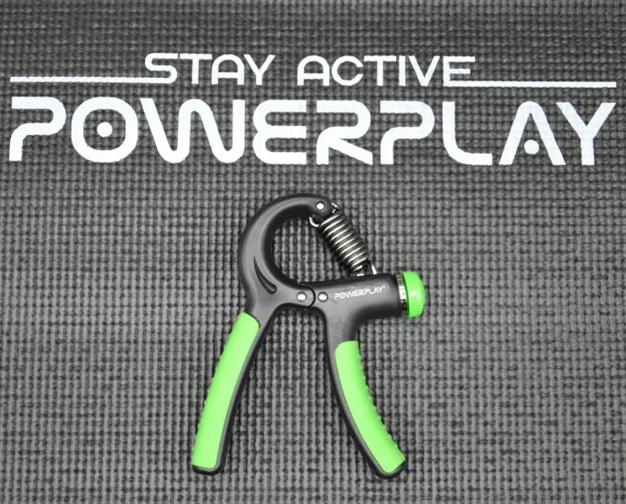 Эспандер кистевой PowerPlay PP-4323 с регулируемой нагрузкой 10-40 кг. Strength Grip Черно-зеленый