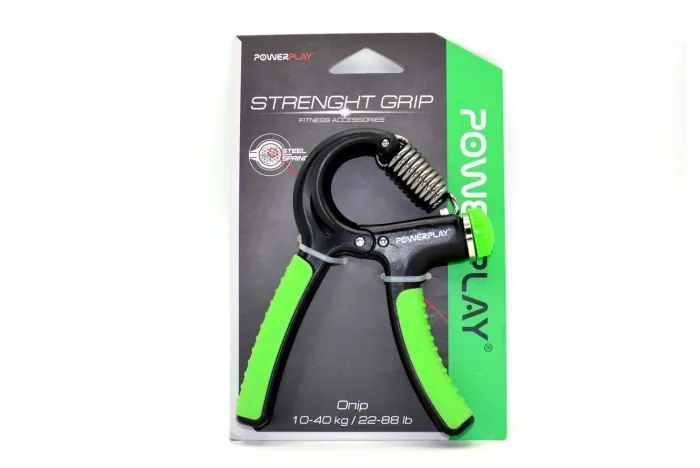 Эспандер кистевой PowerPlay PP-4323 с регулируемой нагрузкой 10-40 кг. Strength Grip Черно-зеленый
