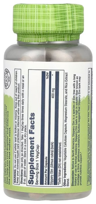 Slippery Elm Bark 400mg - 100 vcaps