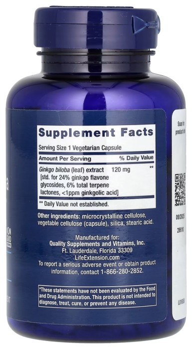 Ginkgo Biloba Certified Extract™ 120mg - 365 vcaps