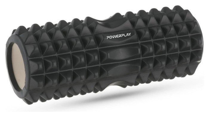 Массажний ролик (ролер) PowerPlay 4405 EVA Massage Roller Чорний (33x12см.)