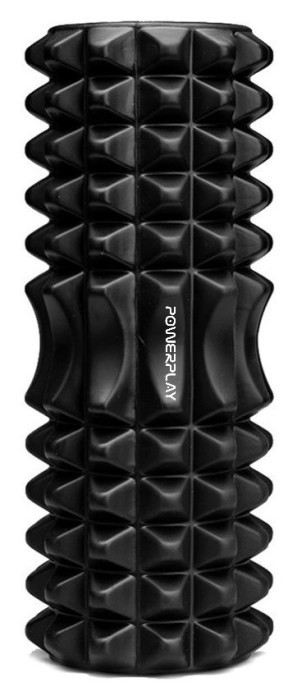 Массажний ролик (ролер) PowerPlay 4405 EVA Massage Roller Чорний (33x12см.)