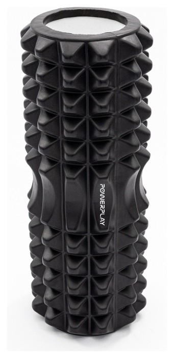 Массажний ролик (ролер) PowerPlay 4405 EVA Massage Roller Чорний (33x12см.)