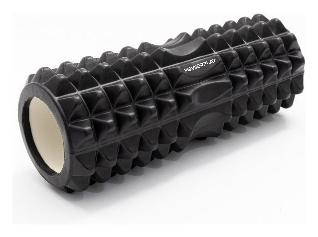 Массажний ролик (ролер) PowerPlay 4405 EVA Massage Roller Чорний (33x12см.)
