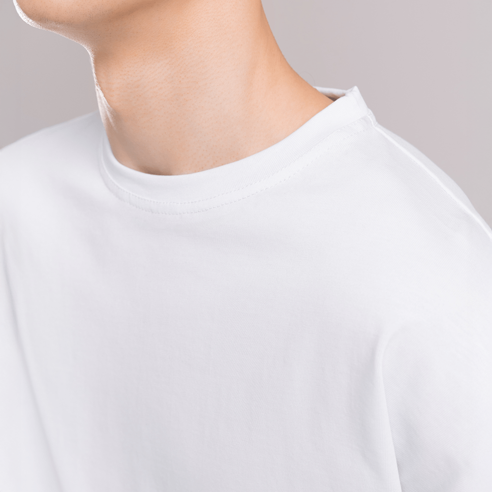 Однотонна біла футболка для чоловіків. Чоловіча біла футболка оверсайз Pobedov Nude, укр, укр