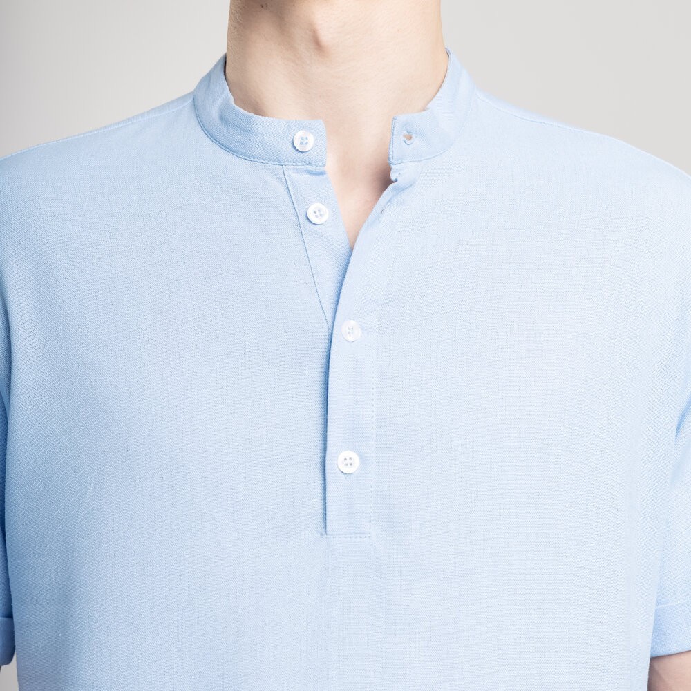 Чоловіча сорочка з коротким рукавом блакитна Pobedov Molodist'