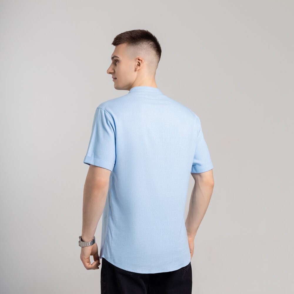 Чоловіча сорочка з коротким рукавом блакитна Pobedov Molodist'