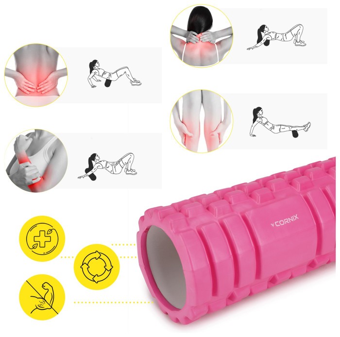 Масажний ролик Cornix EVA 45 x 14 см (валик, роллер) XR-0043 Pink