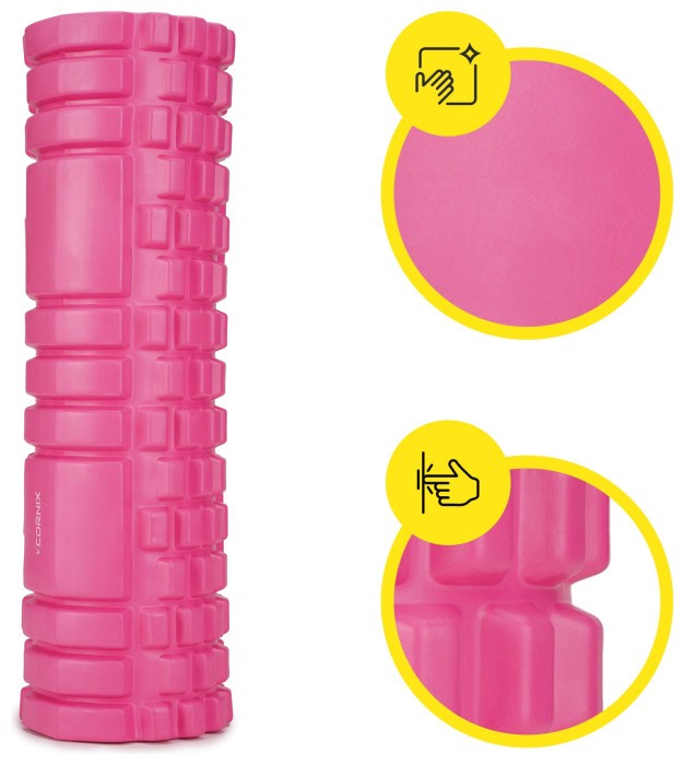 Масажний ролик Cornix EVA 45 x 14 см (валик, роллер) XR-0043 Pink