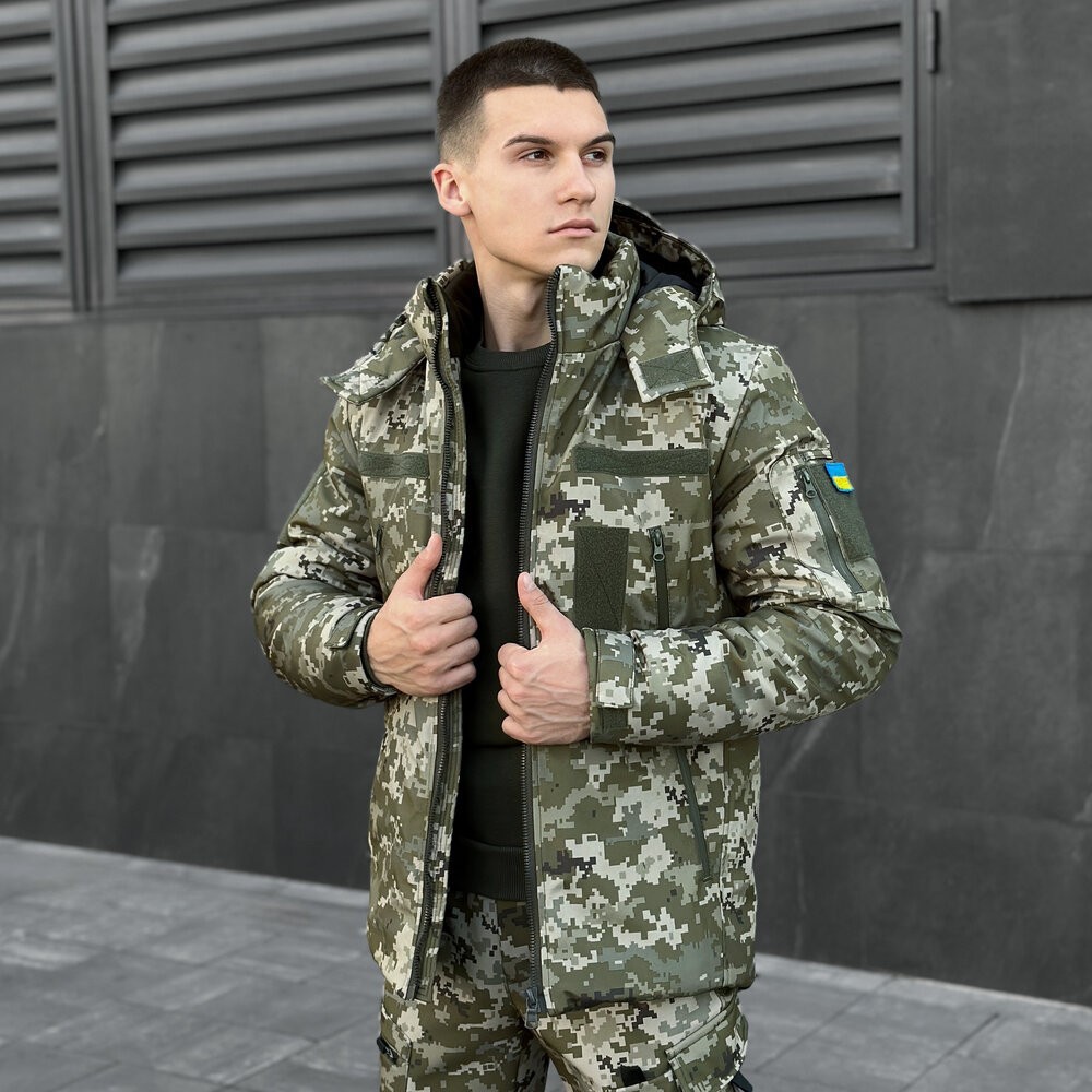 Чоловіча зимова Куртка з капюшоном Pobedov Winter Jacket Motive ЗИМА