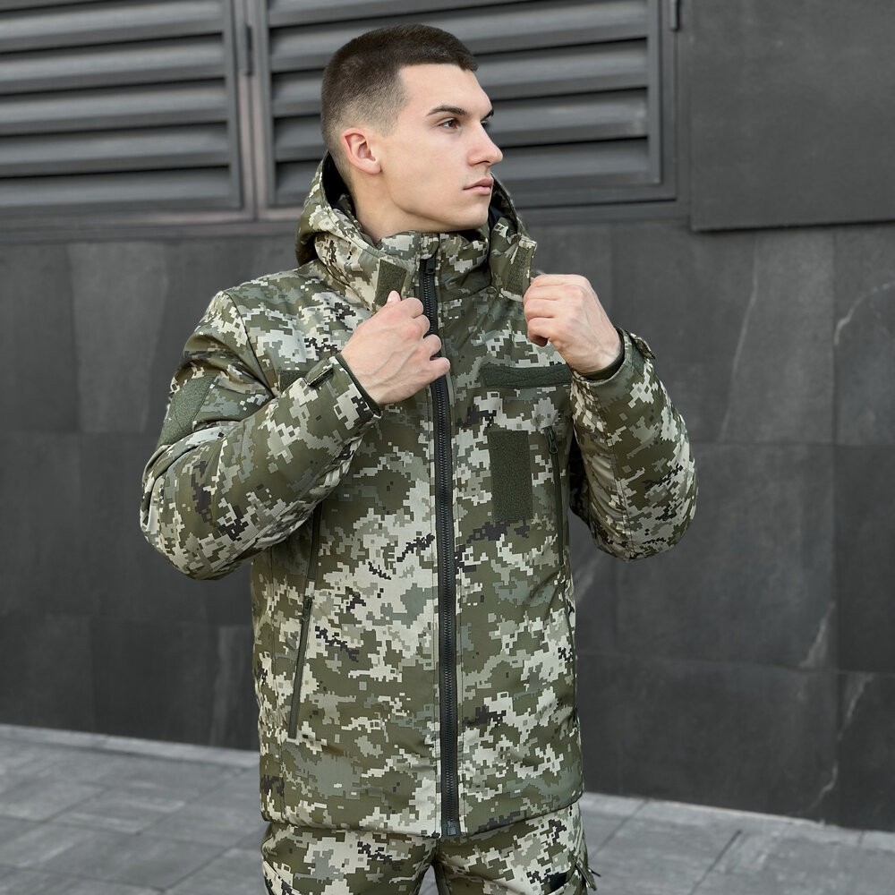Чоловіча зимова Куртка з капюшоном Pobedov Winter Jacket Motive ЗИМА, укр, укр