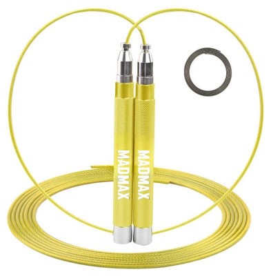 Скакалка швидкісна на підшипниках алюмінієва MadMax MFA-286 Speed jump rope Yellow