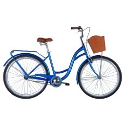 Велосипед ST 28" Dorozhnik AQUAMARINE тормозная рама- " с багажником задн St с корзиной Pl с крылом St 2024 (синій)