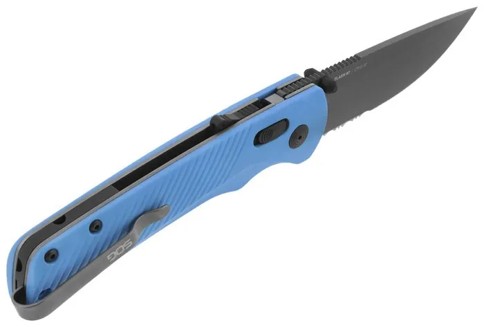 Розкладний ніж SOG Flash AT, Civic Cyan MK3 // Partially Serrated