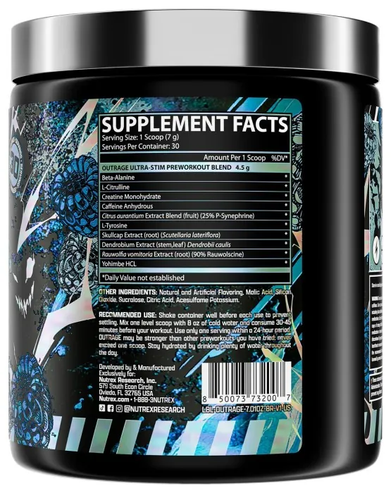 Outrage - 30 serv Blue Raspberry