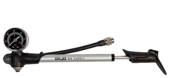 Насос для вилок вис. тиску GIYO GS-02PT з манометром (300psi) алюм. (Сірий), укр, укр