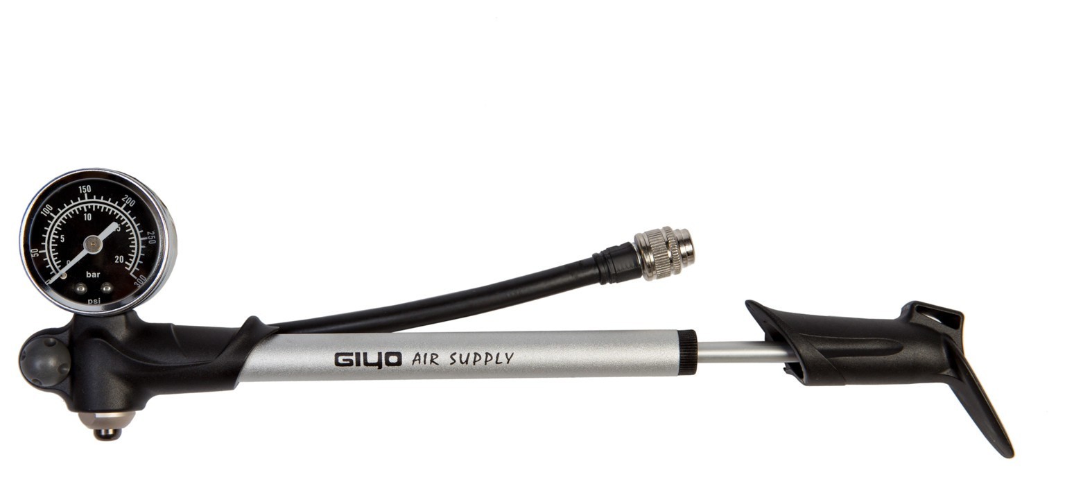 Насос для вилок вис. тиску GIYO GS-02PT з манометром (300psi) алюм. (Сірий)