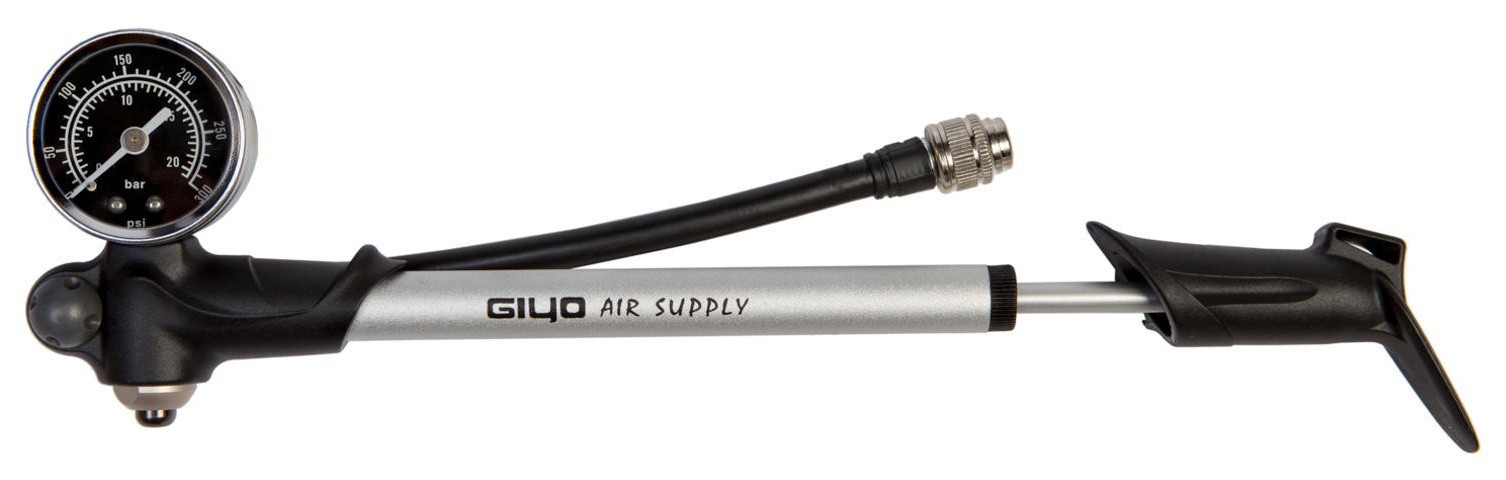 Насос для вилок вис. тиску GIYO GS-02PT з манометром (300psi) алюм. (Сірий)
