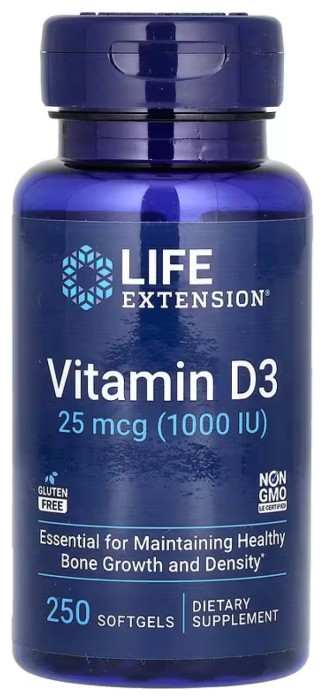 Vitamin D3 25 mcg (1000 IU) - 250 softgels