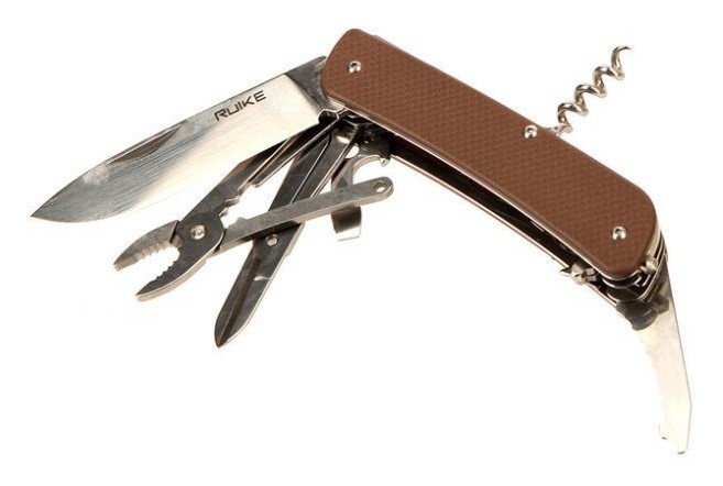 Багатофункціональний ніж Ruike Criterion Collection L41 коричневий, укр, укр