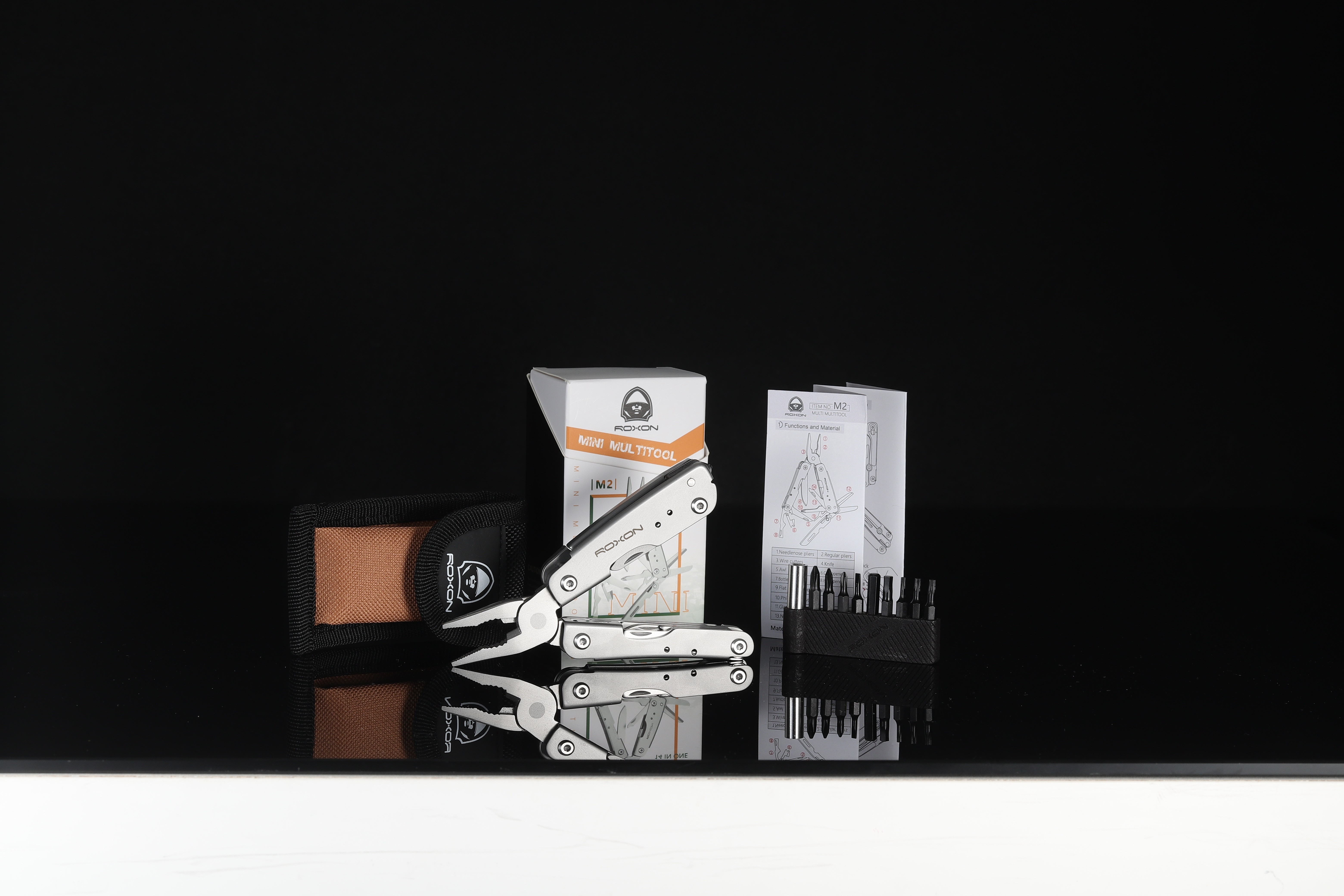 Міні мультитул Roxon M2 зі змінними бітами, сірий, укр, укр