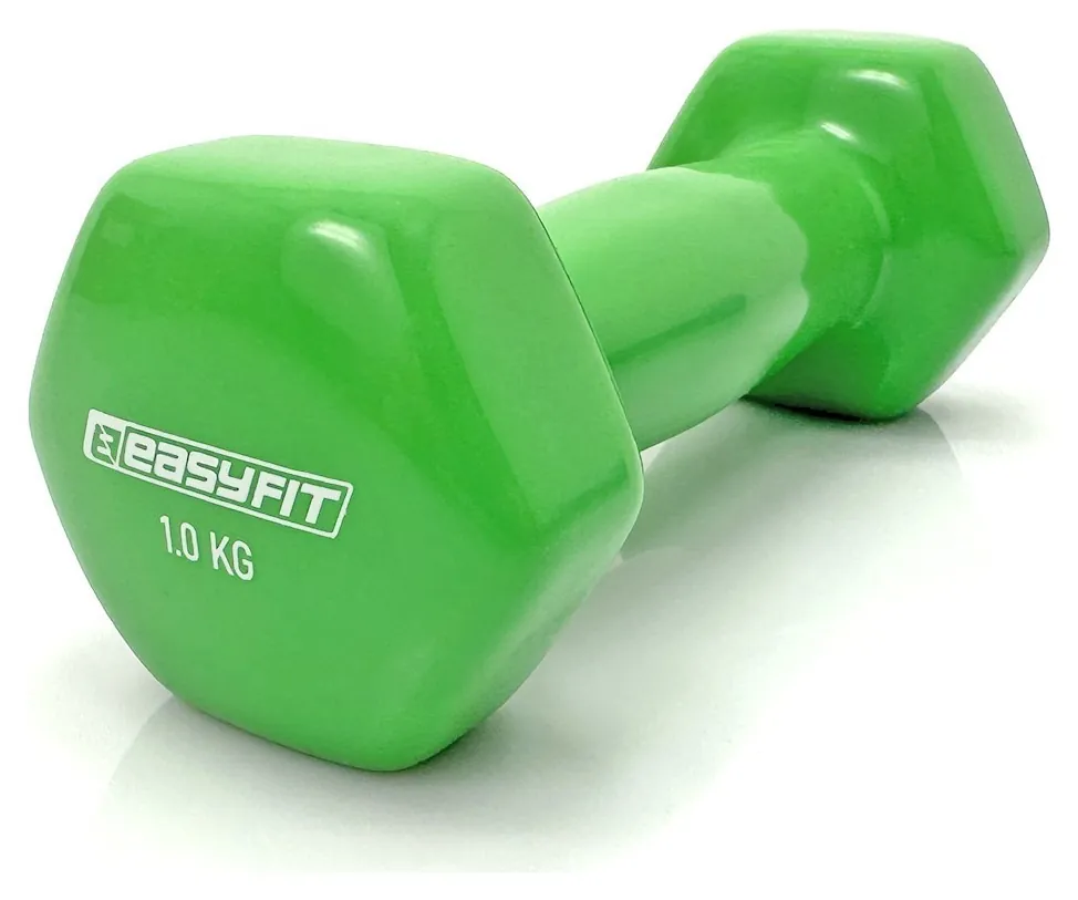 Гантель для фітнесу 1.0 кг EasyFit із вініловим покриттям салатова (Зелений)