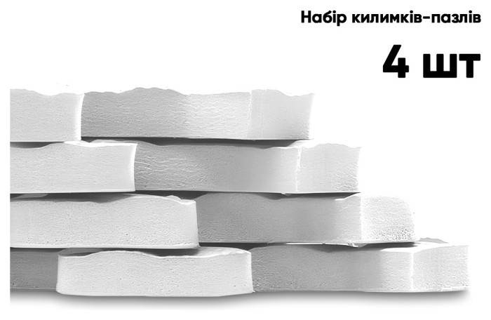 Татами мат EasyFit SwallowTail 4 шт (60х60х1 см) пазл хвост ласточки белый