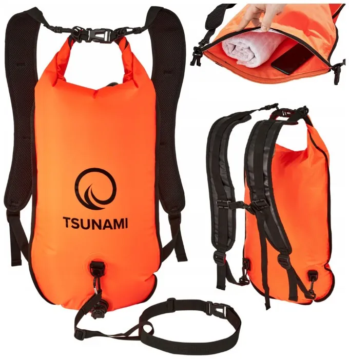 Буй для плавания TSUNAMI Pro надувной 3 в 1 Orange (P-5907739314048)
