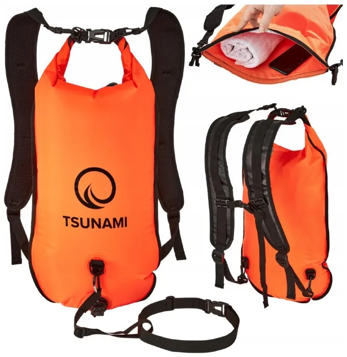 Буй для плавания TSUNAMI Pro надувной 3 в 1 Orange (P-5907739314048)
