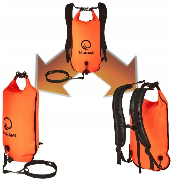 Буй для плавания TSUNAMI Pro надувной 3 в 1 Orange (P-5907739314048)
