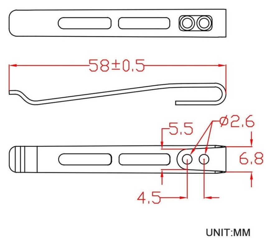 Клипса карманная стальная Civivi без винтов CA-06B-V1