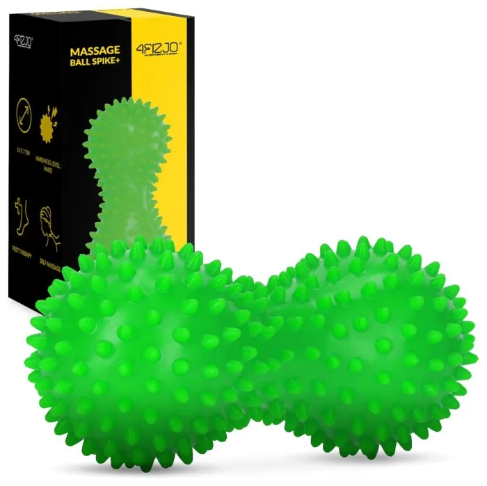 Массажный мяч двойной с шипами 4FIZJO Spike+ 7 x 16 см Green (P-5905973403351)