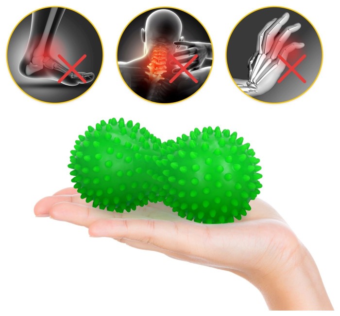 Массажный мяч двойной с шипами 4FIZJO Spike+ 7 x 16 см Green (P-5905973403351)