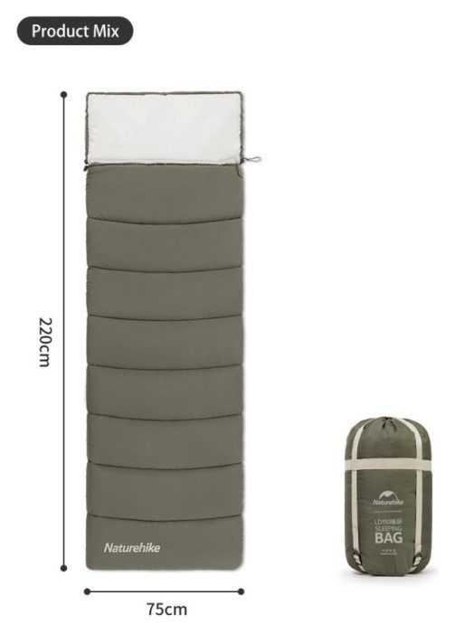 Спальник з капюшоном Naturehike LD350 CNK2300SD016, темно-зелений