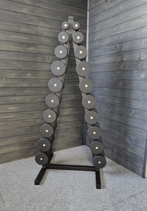 Ряд гантельний RN-Sport BLACK 1-10 кг зі стійкою