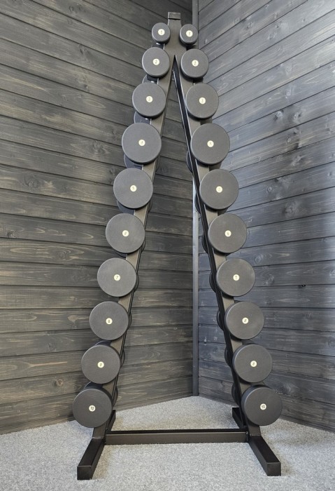 Ряд гантельний RN-Sport BLACK 1-10 кг зі стійкою, укр, укр