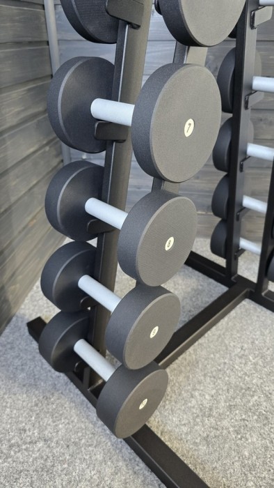 Ряд гантельний RN-Sport BLACK 1-10 кг зі стійкою, укр, укр