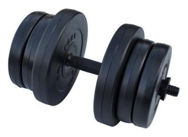 Гантель розбірний композитний RN-Sport 20 кг - 1 шт + Скакалка в подарунок, укр, укр